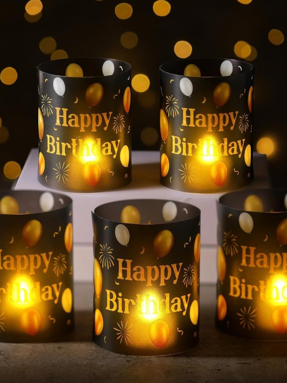 10 Sets Black and Gold Birthday Centerpieces Decorations for Table